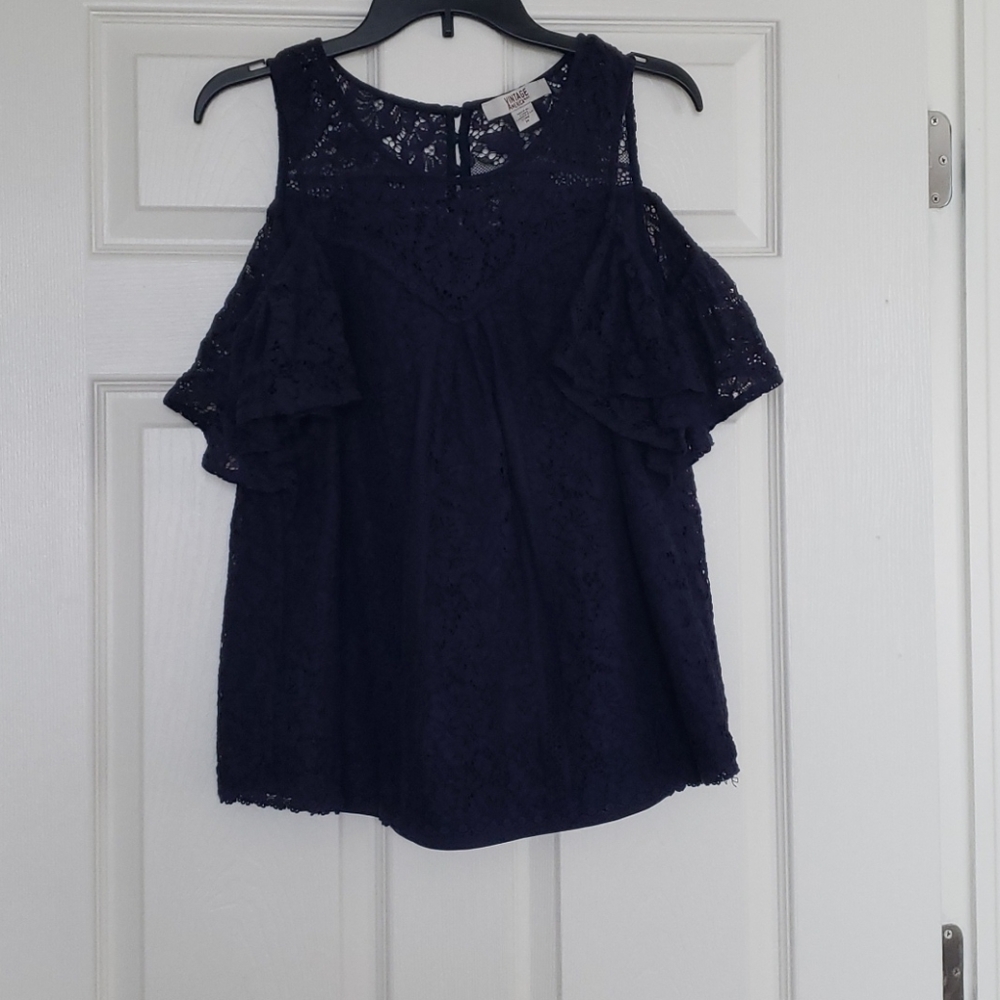 Blue lace blouse